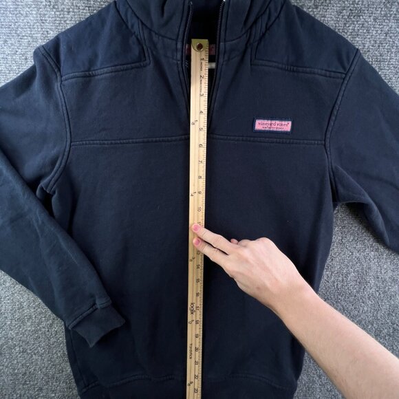 Vineyard Vines 1/4 Zip Jacket Sweatshirt XS Cotton Navy Blue Pink Fox Logo - Picture 2 of 11